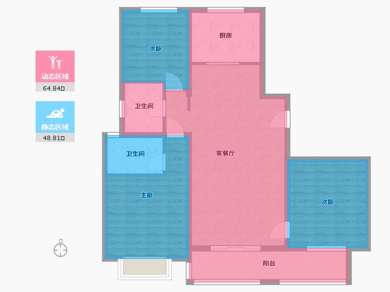 山东省-济宁市-学府花园二期-101.89-户型库-动静分区