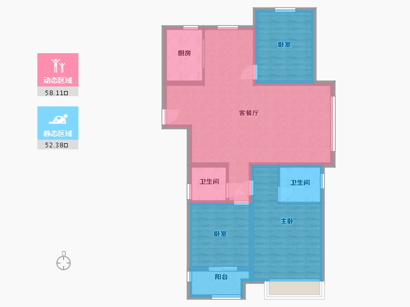 河南省-安阳市-京科御景-98.99-户型库-动静分区