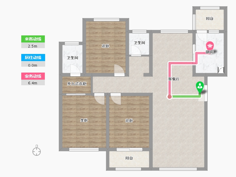 陕西省-宝鸡市-天耀雍华公馆-A区-135.00-户型库-动静线