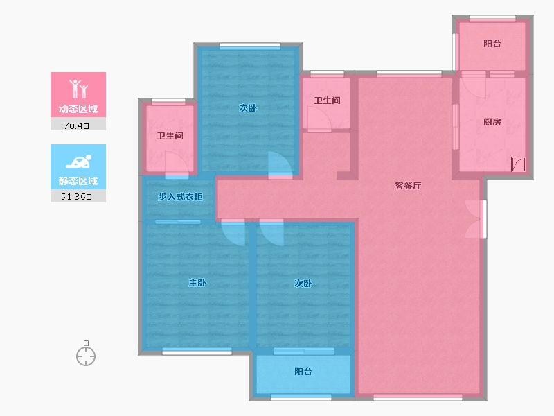 陕西省-宝鸡市-天耀雍华公馆-A区-135.00-户型库-动静分区