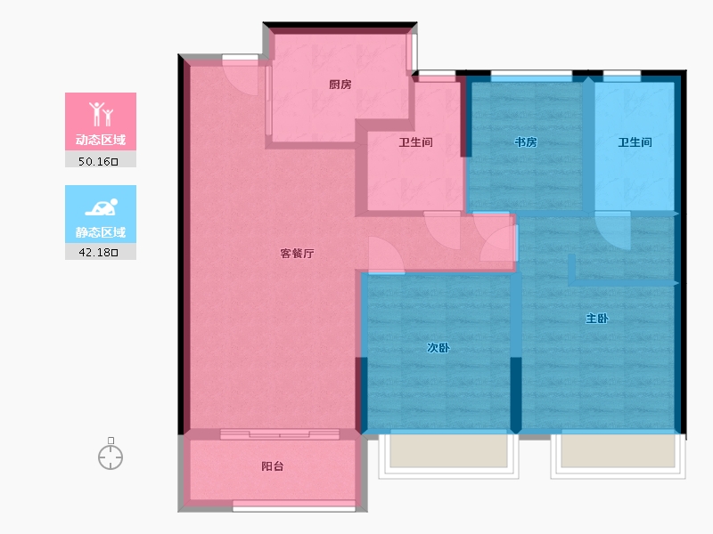 上海-上海市-陆家嘴·锦绣观澜-75.00-户型库-动静分区