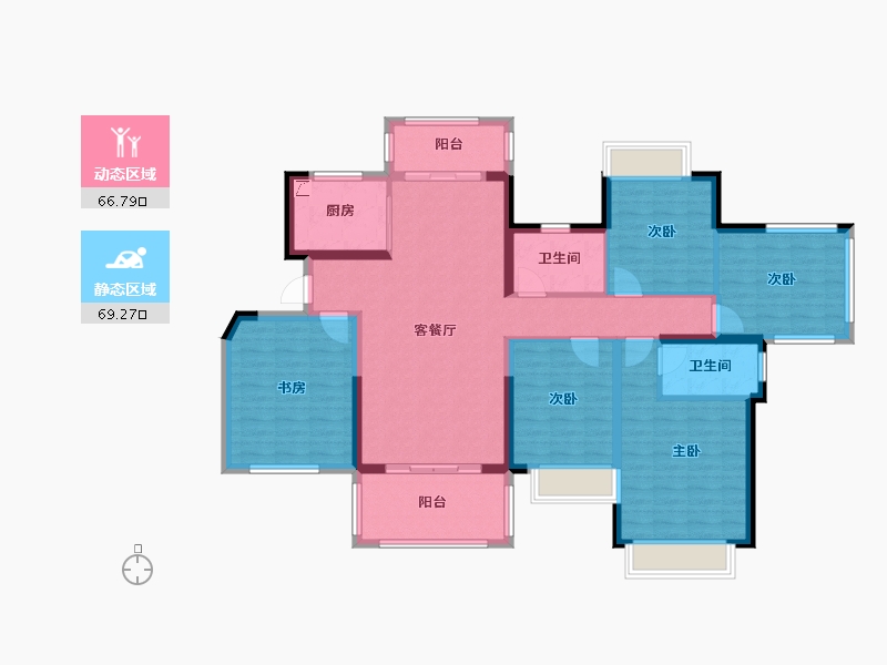 广西壮族自治区-玉林市-幸福里新城-120.00-户型库-动静分区