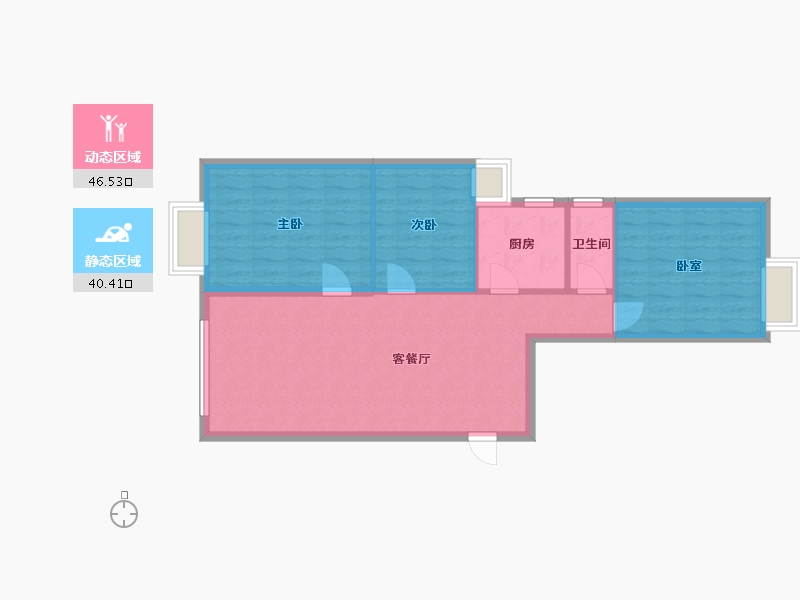 广东省-江门市-御龙湾-105.00-户型库-动静分区