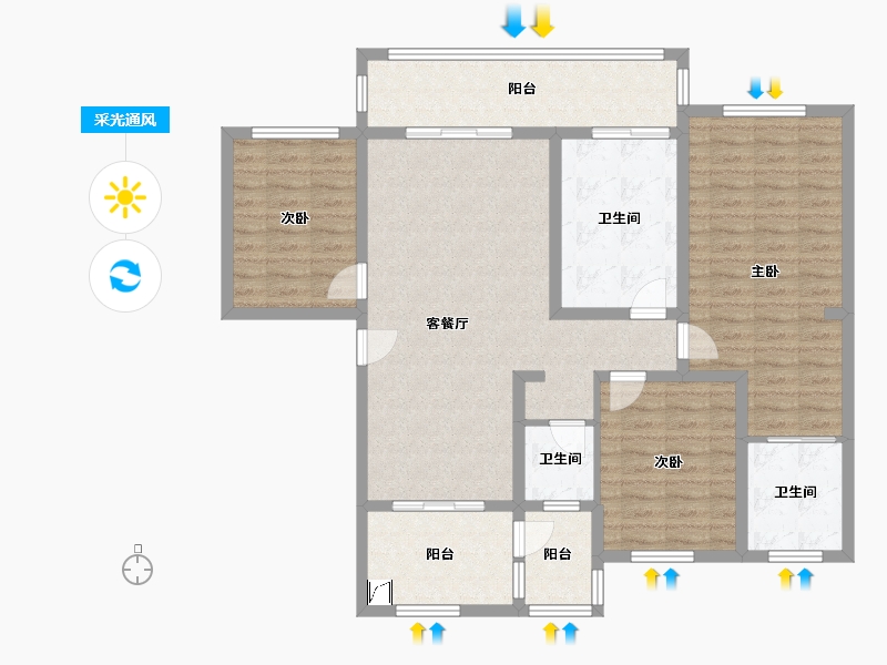 贵州省-安顺市-中核顺安府-127.48-户型库-采光通风