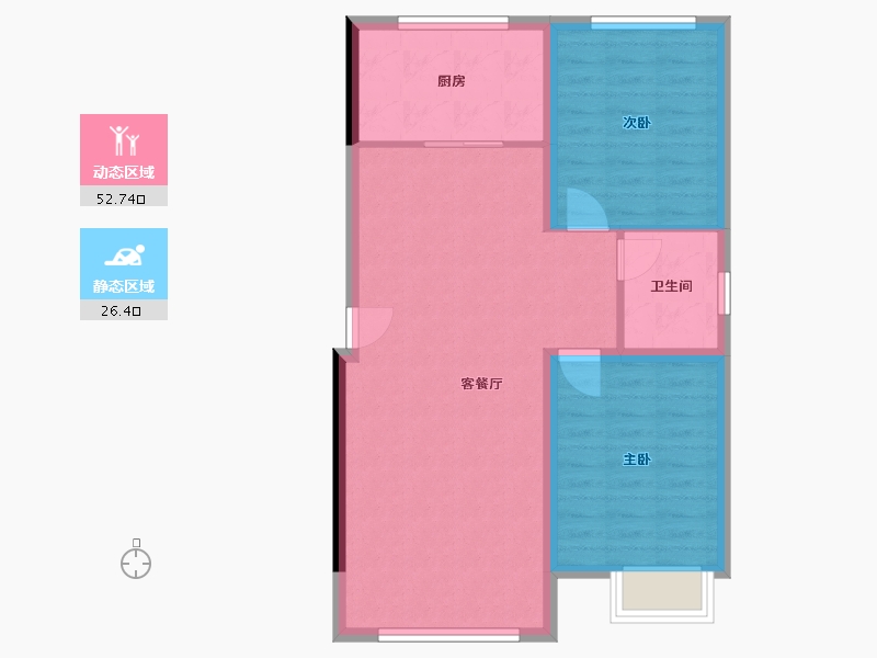 辽宁省-鞍山市-紫云东方禧悦-82.34-户型库-动静分区