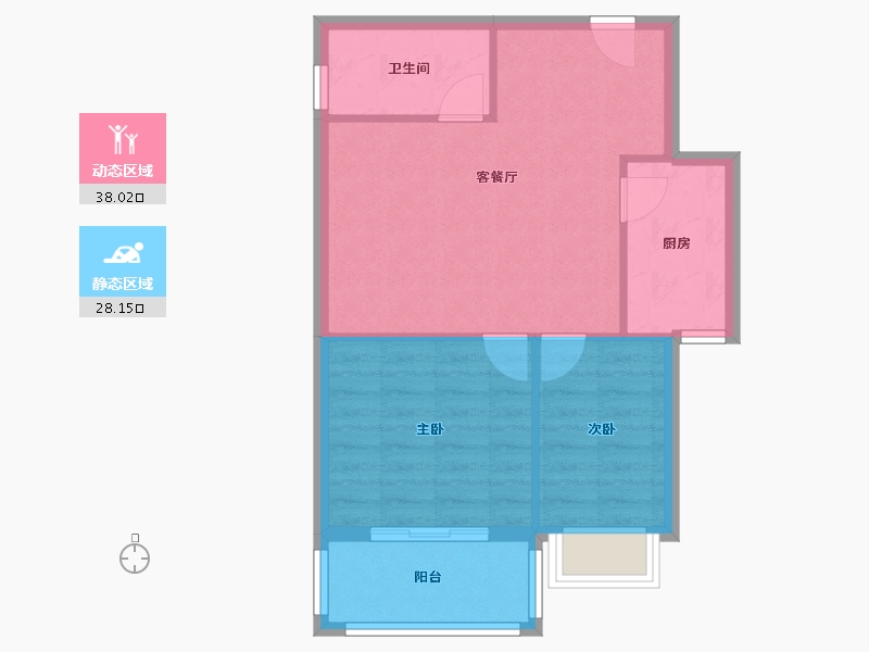 湖北省-黄冈市-城西国际花园-66.30-户型库-动静分区