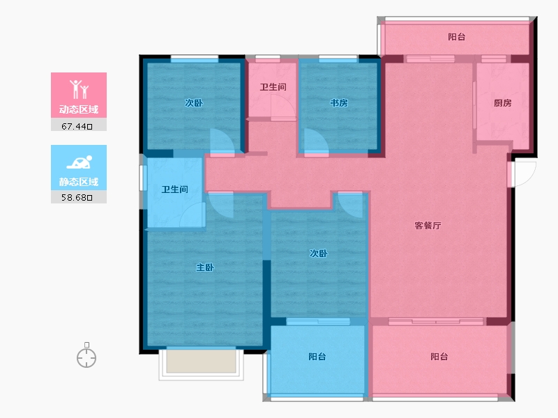 河南省-濮阳市-荣域吉祥里-112.00-户型库-动静分区