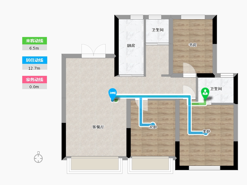 吉林省-四平市-硅谷书香邑-83.23-户型库-动静线