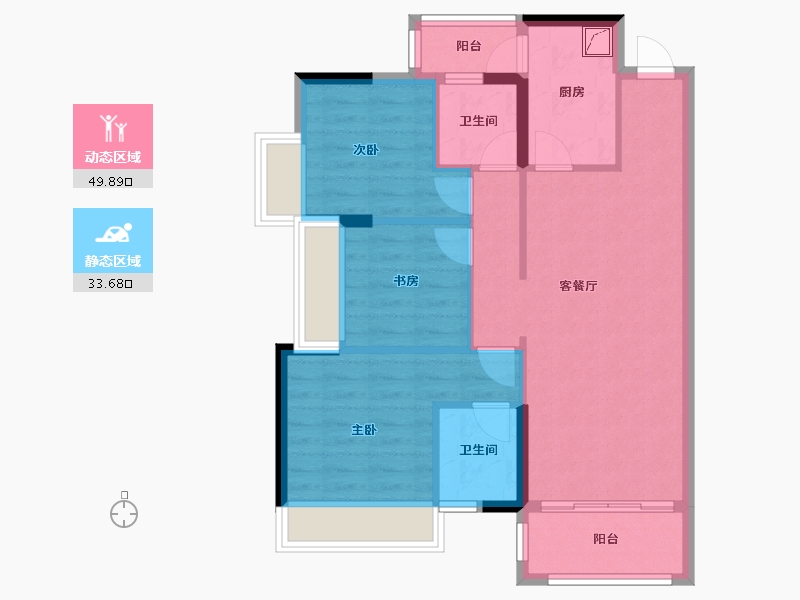 贵州省-遵义市-未来城市-75.00-户型库-动静分区