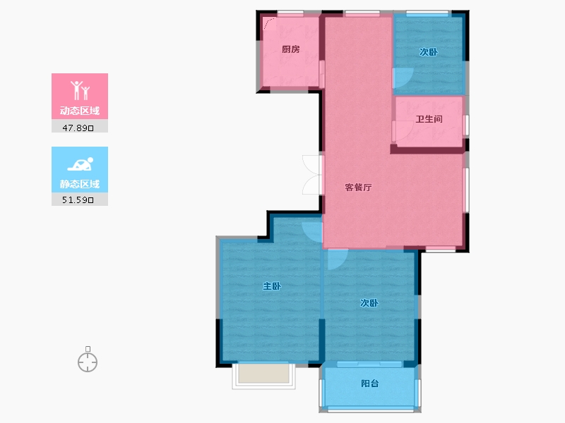 江苏省-无锡市-西苑二村-90.00-户型库-动静分区