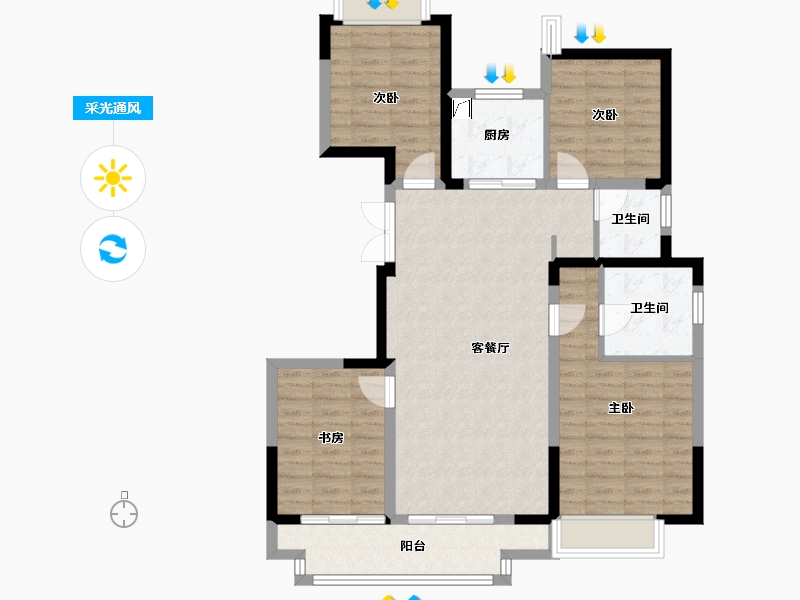 福建省-漳州市-华龙-109.35-户型库-采光通风