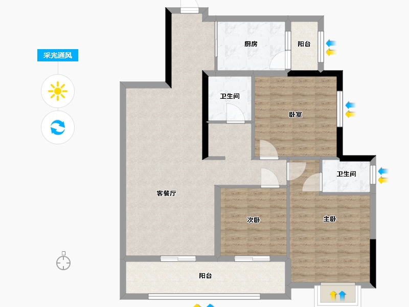 贵州省-安顺市-百里城-115.00-户型库-采光通风