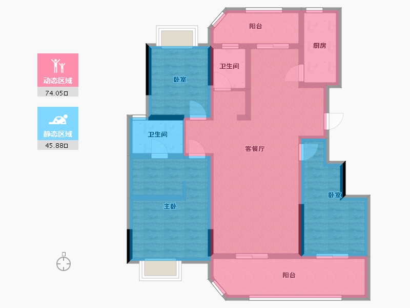 浙江省-杭州市-曼城家园-125.00-户型库-动静分区