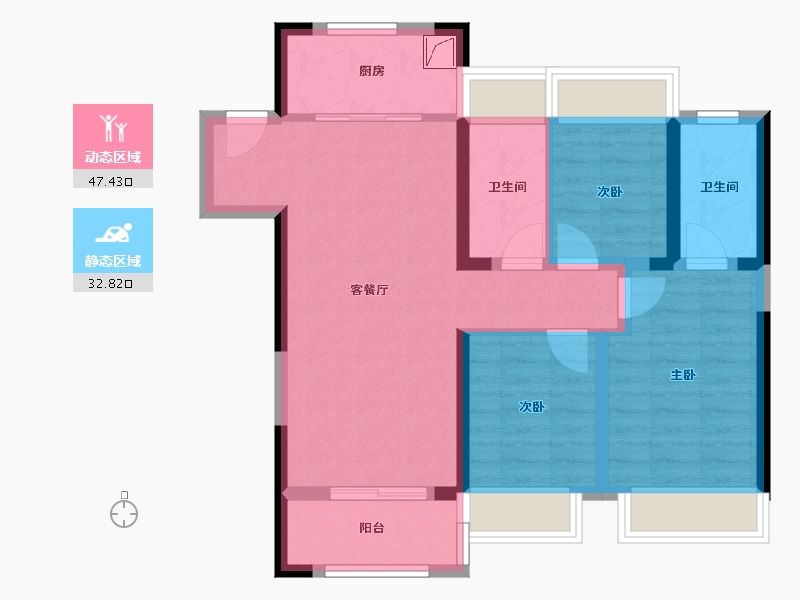 湖北省-武汉市-孔雀城航天府-77.12-户型库-动静分区