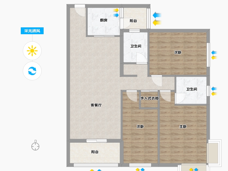 广西壮族自治区-南宁市-民族苑-121.00-户型库-采光通风