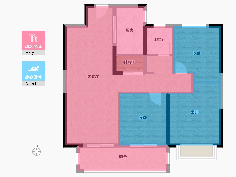 安徽省-淮北市-世茂云图-85.00-户型库-动静分区