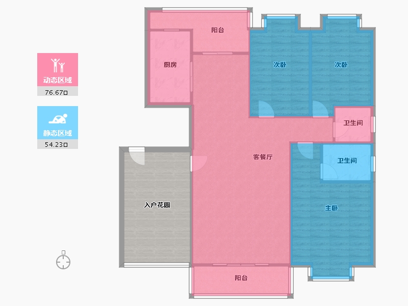 湖南省-长沙市-江山帝景-141.00-户型库-动静分区