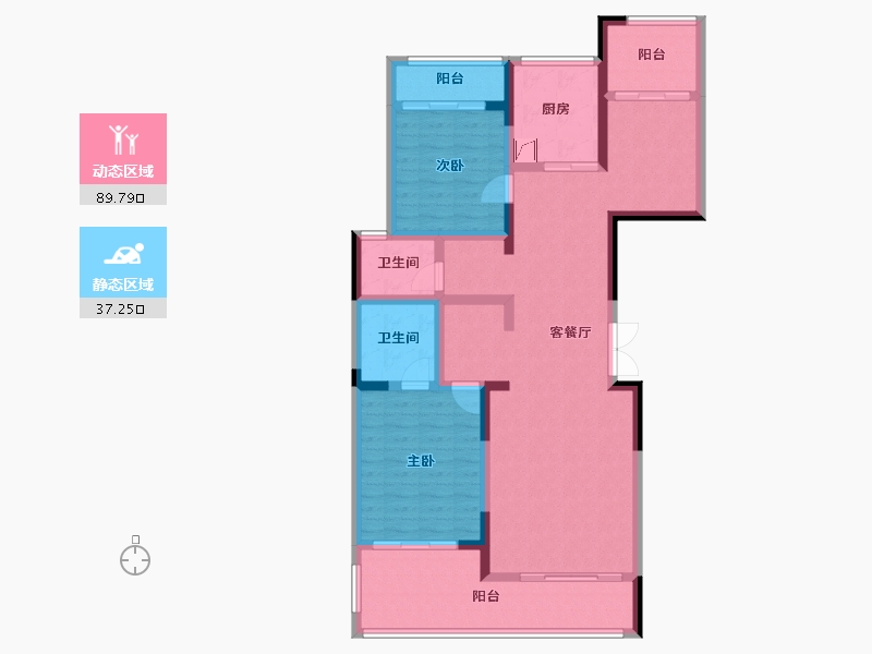 浙江省-金华市-涵园小区-115.57-户型库-动静分区