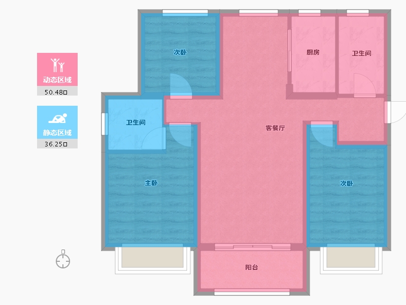 河北省-石家庄市-润江翡丽公馆-98.00-户型库-动静分区