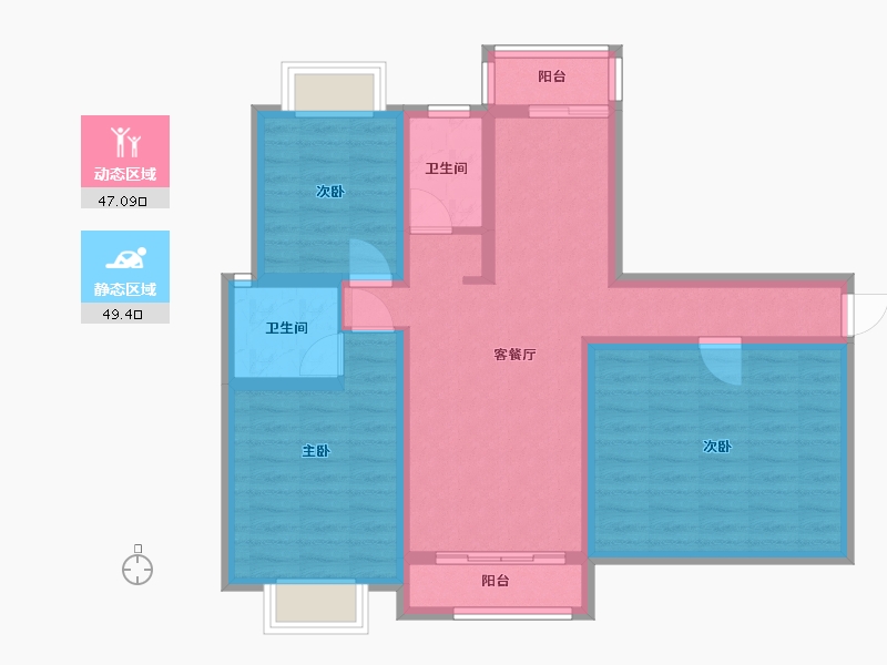 河南省-信阳市-尚城名都-85.00-户型库-动静分区