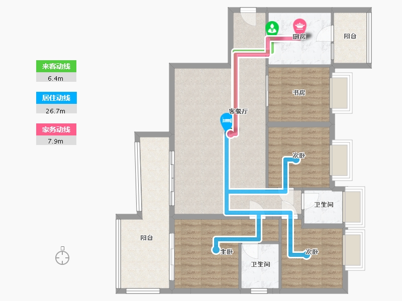 贵州省-毕节市-碧海雅苑-104.22-户型库-动静线