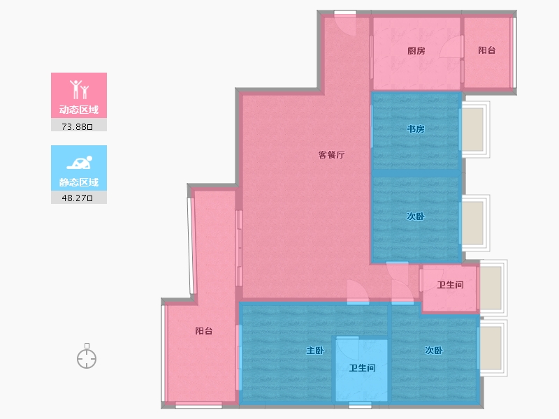 贵州省-毕节市-碧海雅苑-104.22-户型库-动静分区