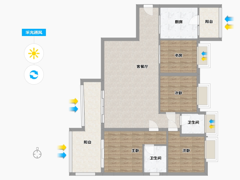 贵州省-毕节市-碧海雅苑-104.22-户型库-采光通风