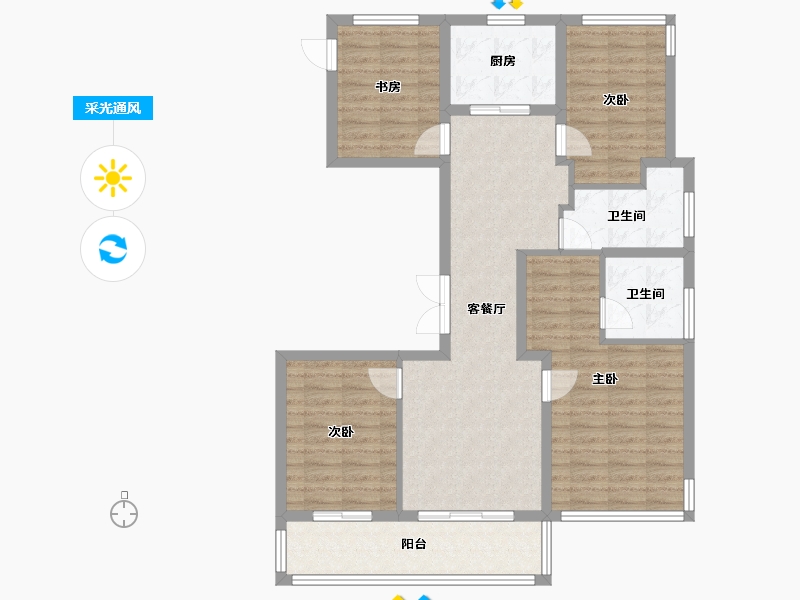 浙江省-杭州市-保利天汇-129.00-户型库-采光通风