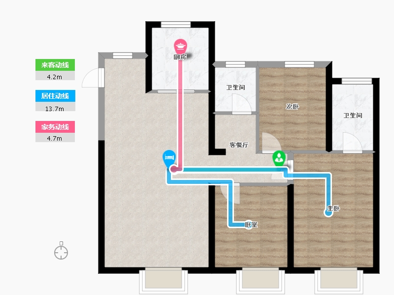 新疆维吾尔自治区-乌鲁木齐市-中南上悦城-88.47-户型库-动静线