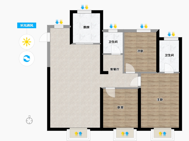 新疆维吾尔自治区-乌鲁木齐市-中南上悦城-88.47-户型库-采光通风