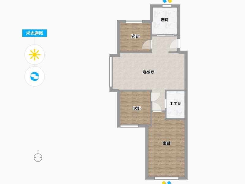 山东省-青岛市-中海国际社区御城-67.09-户型库-采光通风