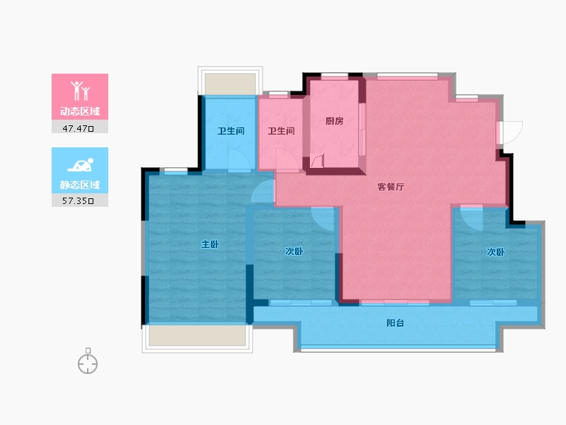 江苏省-苏州市-绿地悦颂云庭-94.00-户型库-动静分区