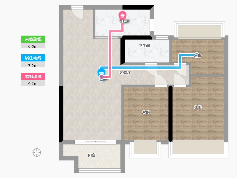 江苏省-苏州市-新城和樾-70.00-户型库-动静线