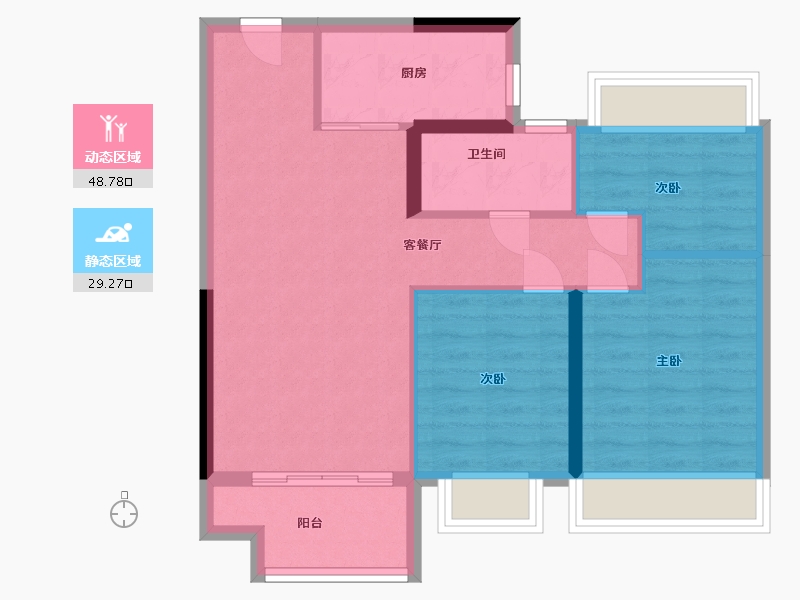 江苏省-苏州市-新城和樾-70.00-户型库-动静分区