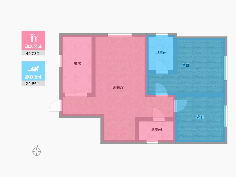 陕西省-咸阳市-怡莘花园-93.00-户型库-动静分区