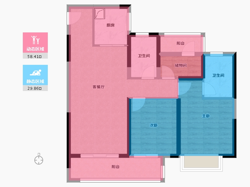 江西省-赣州市-远洋红星中央广场-83.05-户型库-动静分区