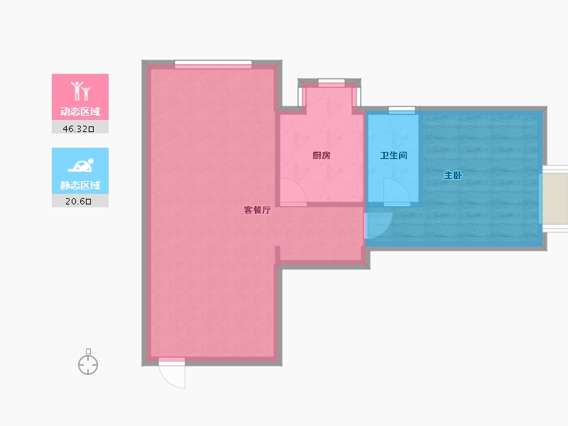 北京-北京市-美景东方-65.00-户型库-动静分区