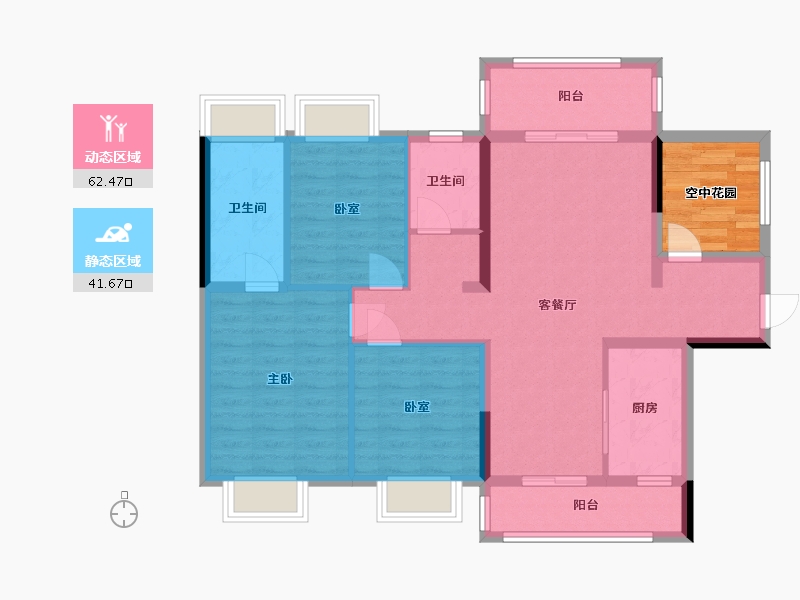 广东省-江门市-合生·云山帝景-95.27-户型库-动静分区