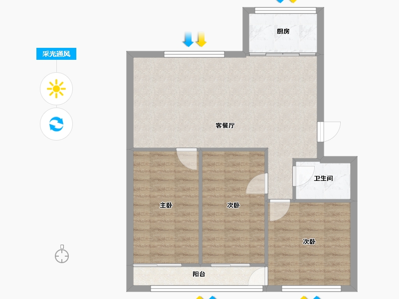 山东省-济南市-鑫泉花园-西区-80.00-户型库-采光通风