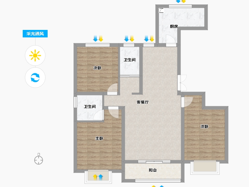 山东省-潍坊市-天兴一品-94.30-户型库-采光通风