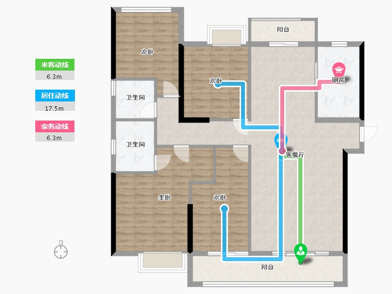 福建省-泉州市-格林春天-140.00-户型库-动静线