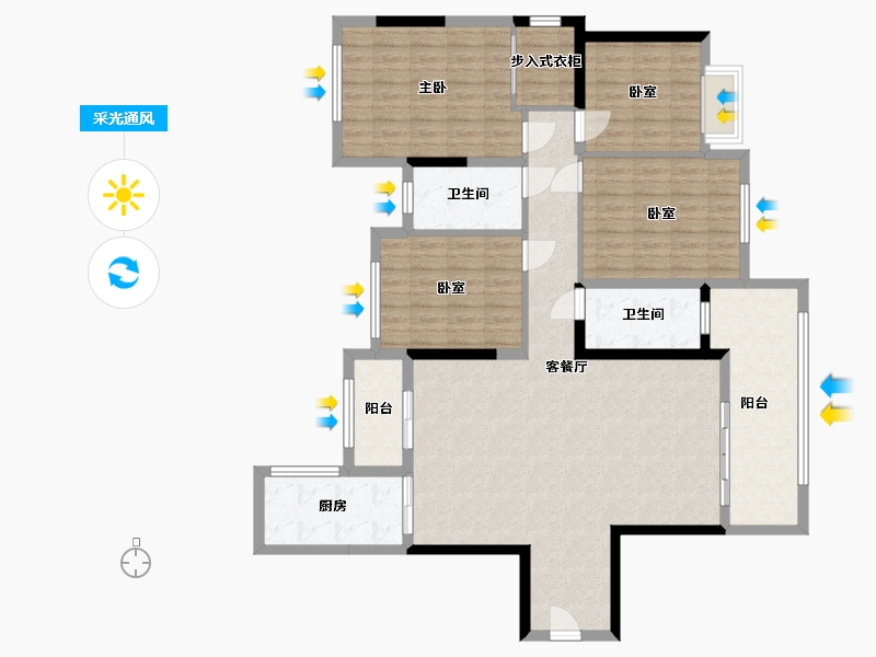 广西壮族自治区-百色市-中讯世纪城-120.00-户型库-采光通风