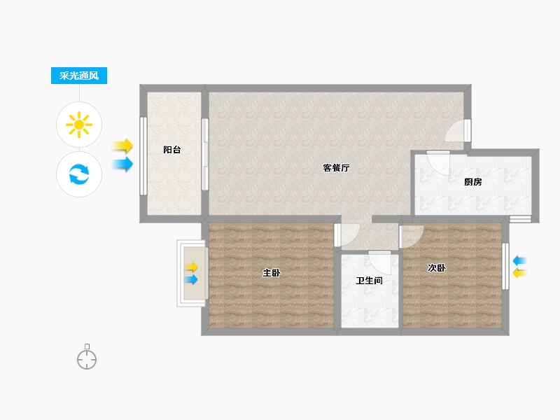 河北省-廊坊市-宏泰龙河枫景-85.16-户型库-采光通风