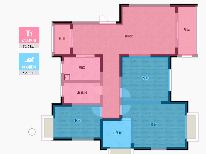 江苏省-苏州市-泾东花园-150.00-户型库-动静分区