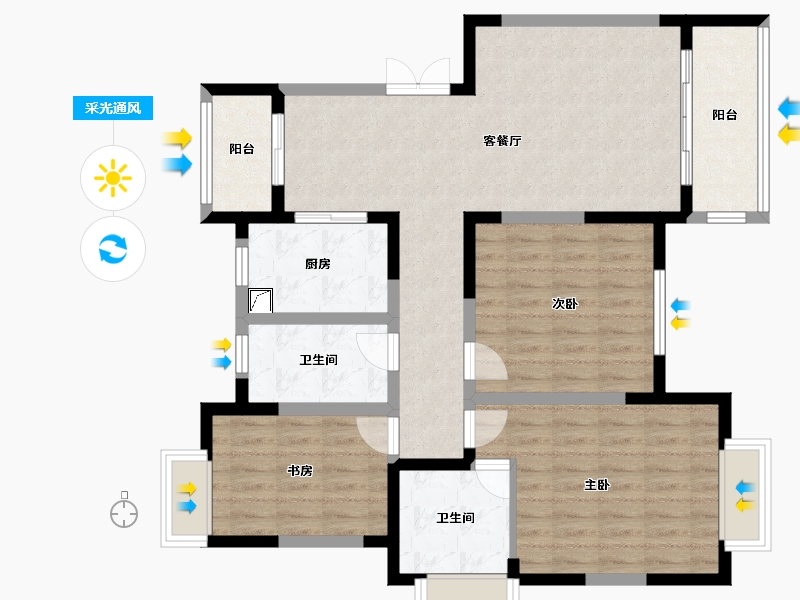 江苏省-苏州市-泾东花园-150.00-户型库-采光通风