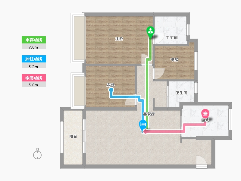 浙江省-温州市-鹿城中心-91.00-户型库-动静线