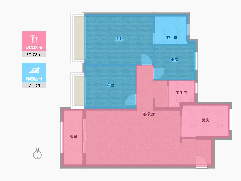 浙江省-温州市-鹿城中心-91.00-户型库-动静分区