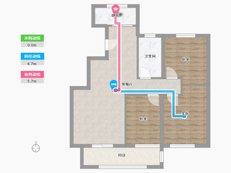 山东省-威海市-悦湖湾小区-75.00-户型库-动静线