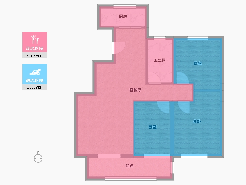 山东省-威海市-悦湖湾小区-75.00-户型库-动静分区