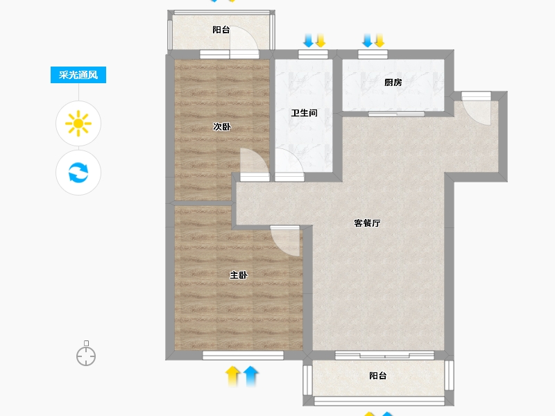 河北省-石家庄市-凤凰城-75.00-户型库-采光通风